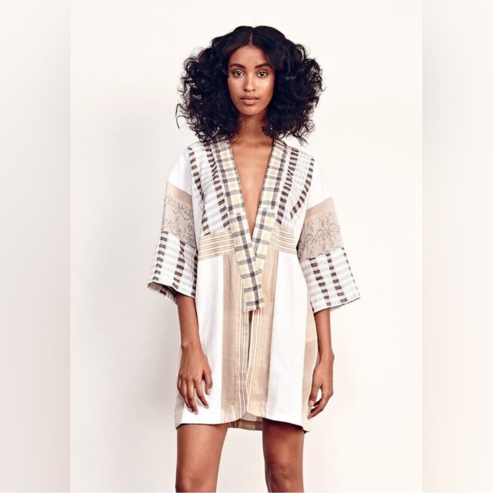 Ace & Jig Kimono Top Jacket Cardigan In Solstice Beige Ivory Sz XS